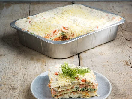 Gerookte zalmlasagne (Mealius)